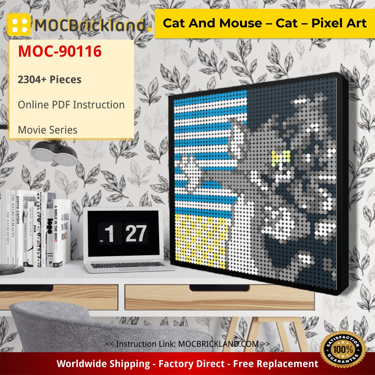 Mocbrickland Moc Cat And Mouse Cat Pixel Art Mould King