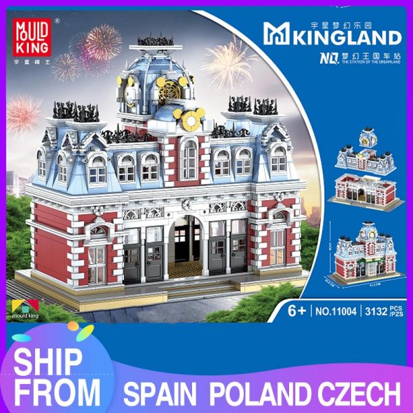 Mould King 11004 Streetview Building Blocks The Station Of The Creamland Model Sets Assembly Bricks Kids
