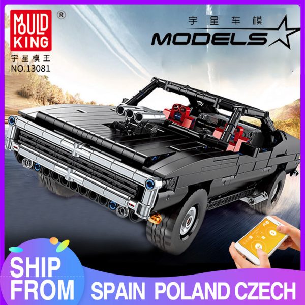 Mould King 13081 Technic App Motorized Car With Moc 17750 Ultimate Muscle Car Model Building Blocks