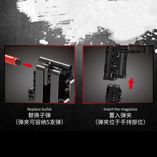 Mould King 14004 Moc The Desert Eagle Pistol Weapon Swat Gun Model Building Blocks Bricks Kids 4