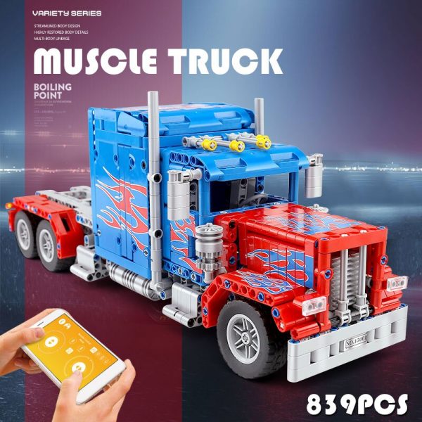 Mould King 15001 Technic The Peterbilt 389 Heavy Container Remote Control Truck Assembly Kits Building Blocks 2