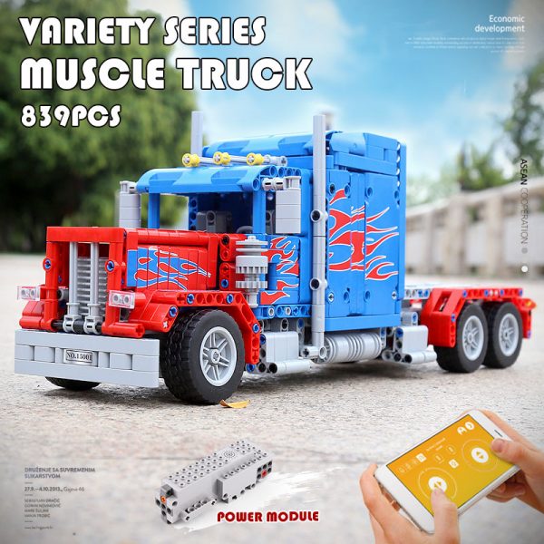 Mould King 15001 Technic The Peterbilt 389 Heavy Container Remote Control Truck Assembly Kits Building Blocks 5