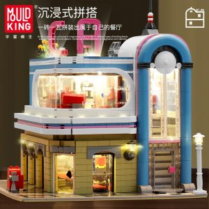 Mould King 16001 City Streetview Toys The Downtown Diner Model Sets Assembly Bricks Building Blocks Kids 2