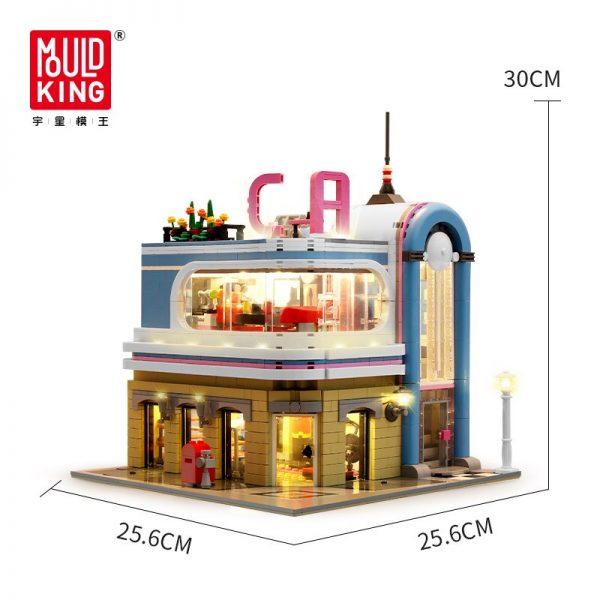 Mould King 16001 City Streetview Toys The Downtown Diner Model Sets Assembly Bricks Building Blocks Kids 5