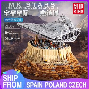 Mould King 18916 Star Plan Toys Destroyer Cruise Ship The Empire Over Jedha City Model Sets
