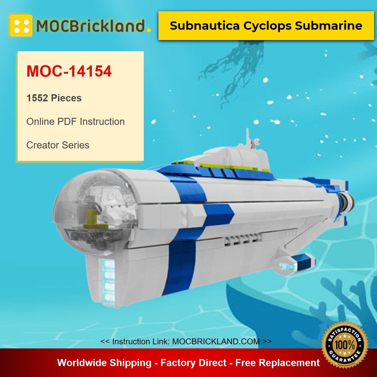 MOCBRICKLAND MOC-14154 Subnautica Cyclops Submarine