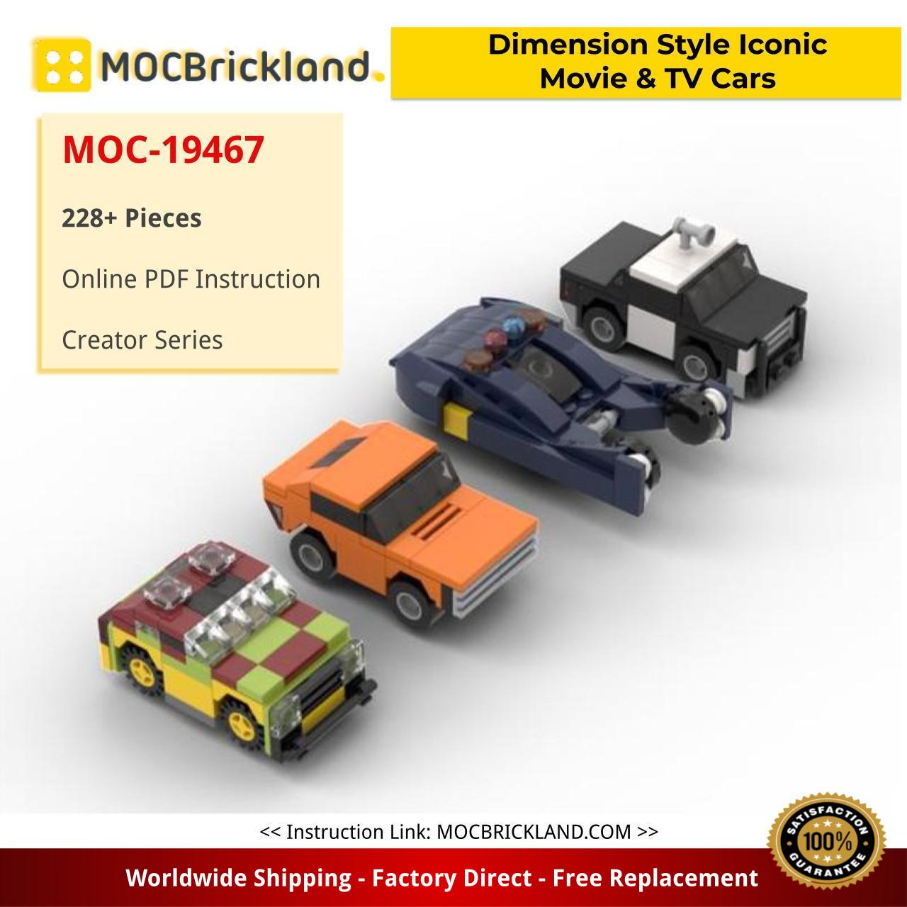 MOCBRICKLAND MOC-19467 Dimension Style Iconic Movie and TV Cars