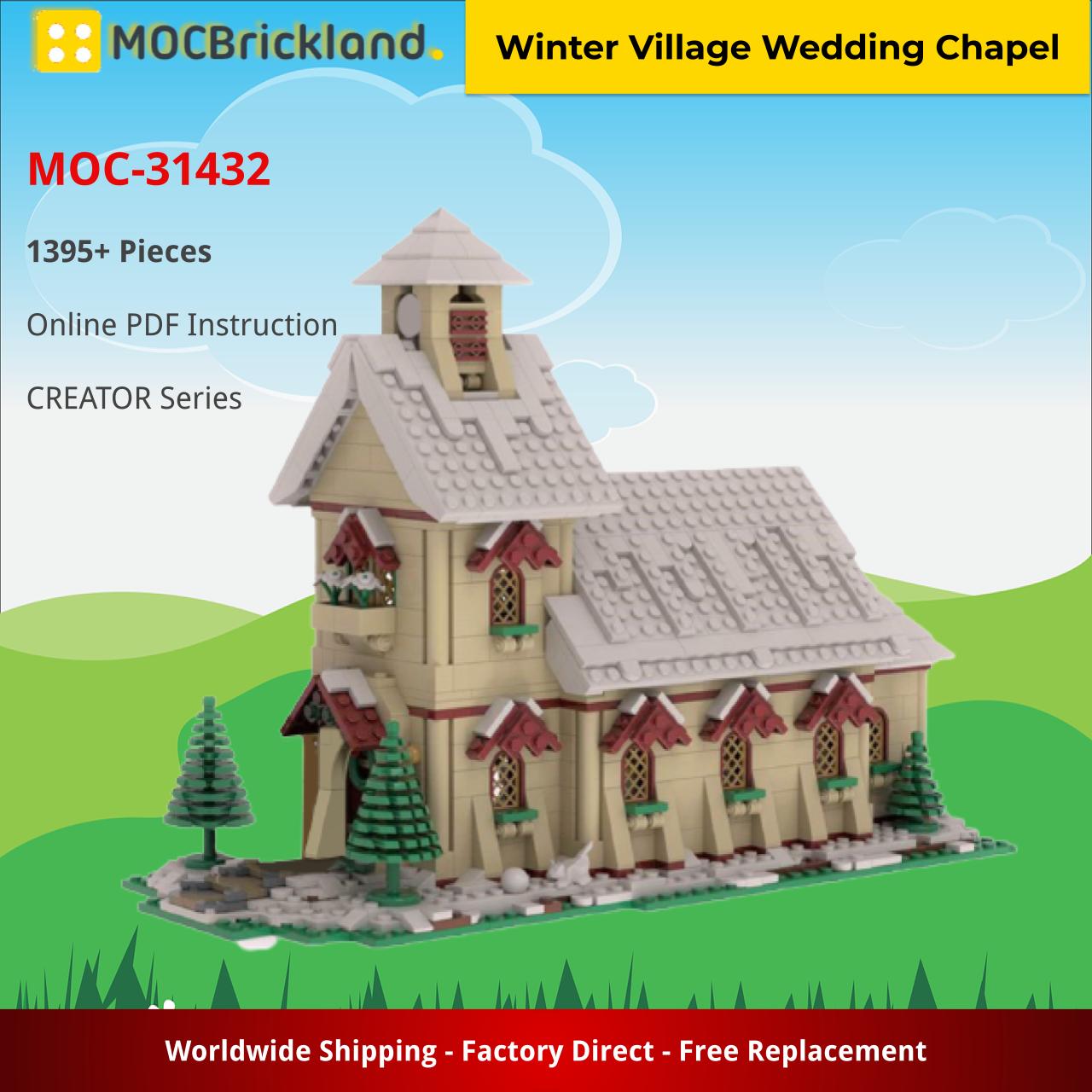 MOCBRICKLAND MOC-31432 Winter Village Wedding Chapel