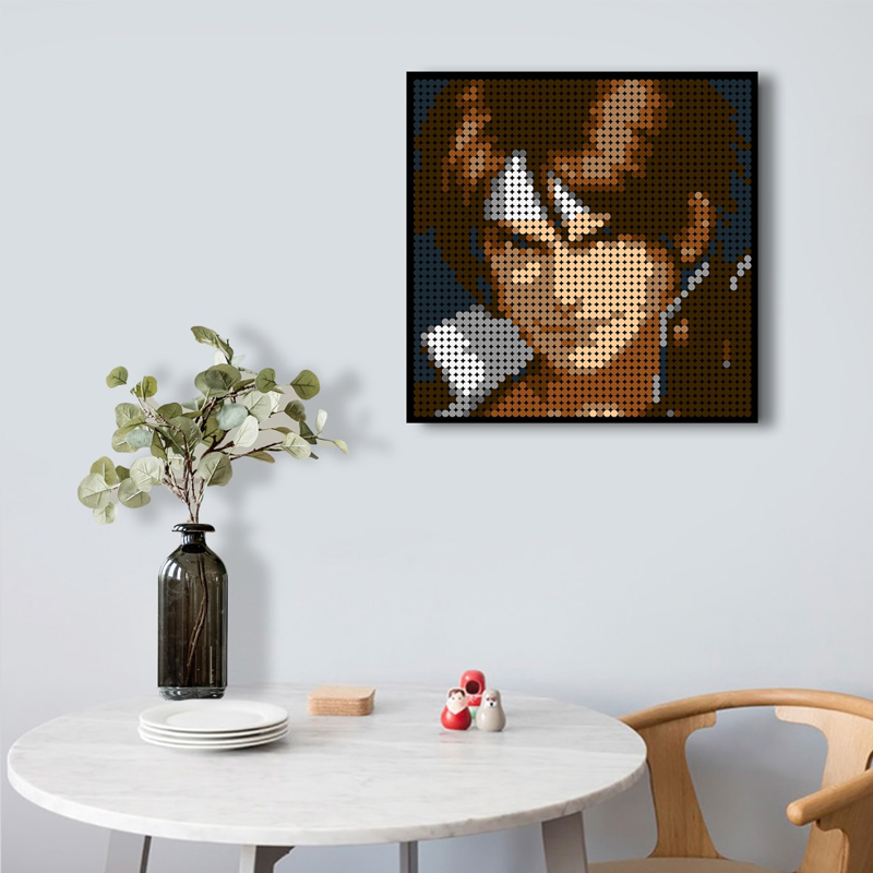 Creator MOC-90128 The King of Fighters Kyo Kusanagi Pixel Art MOCBRICKLAND