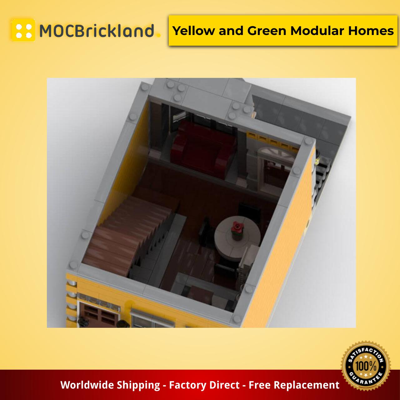 MOCBRICKLAND MOC-42028 Yellow and Green Modular Homes