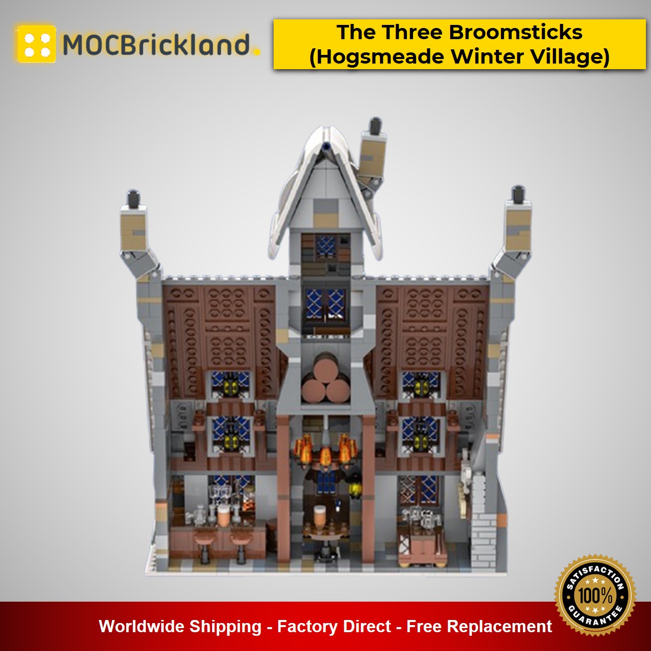 Modular Buildings MOC-58042 The Three Broomsticks (Hogsmeade Winter Village) by benbuildslego MOCBRICKLAND
