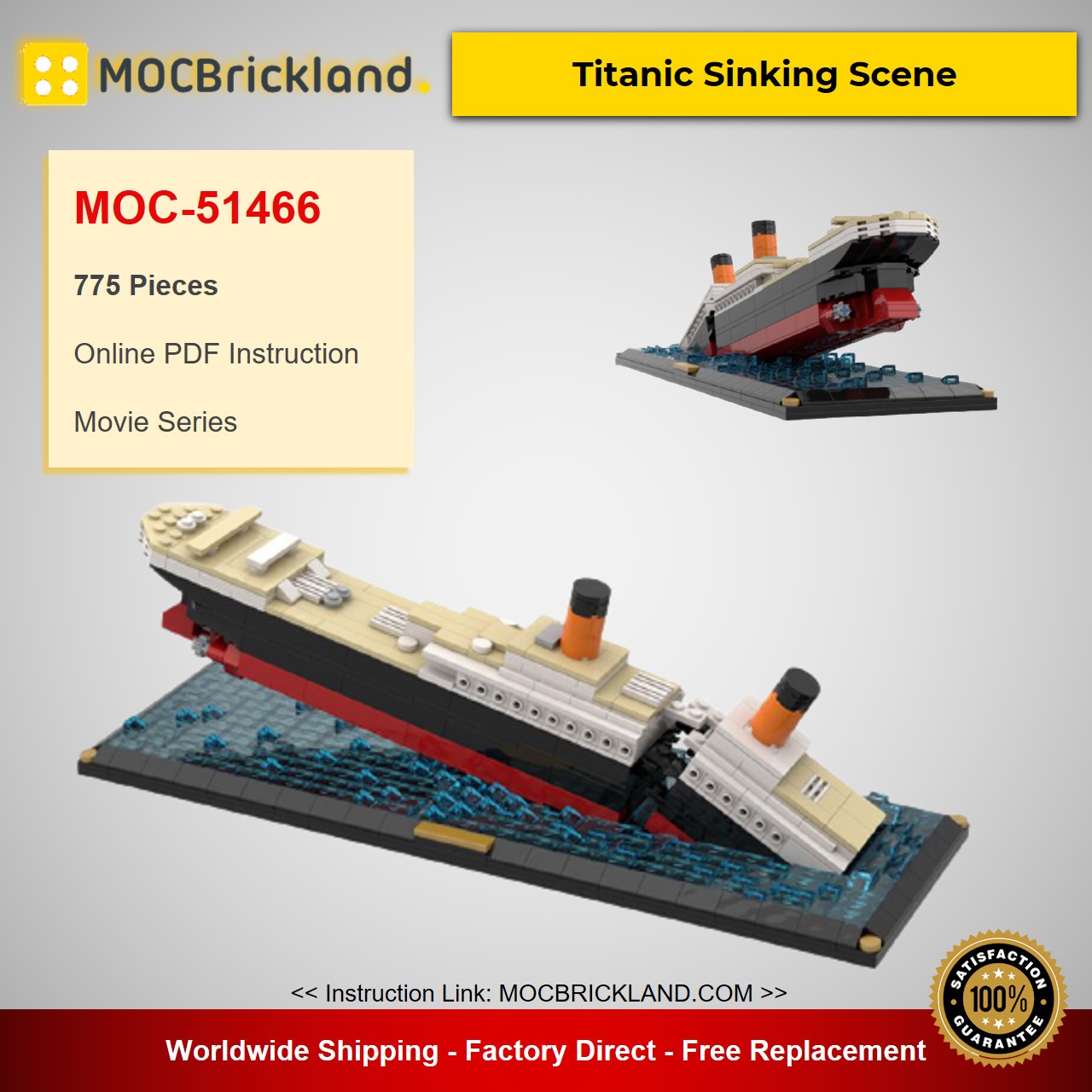 MOCBRICKLAND MOC-51466 Titanic Sinking Scene - MOULD KING™ Block - Official  Store