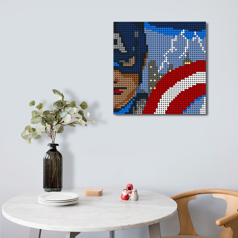 Movie MOC-90106 Captain America Pixel Art MOCBRICKLAND
