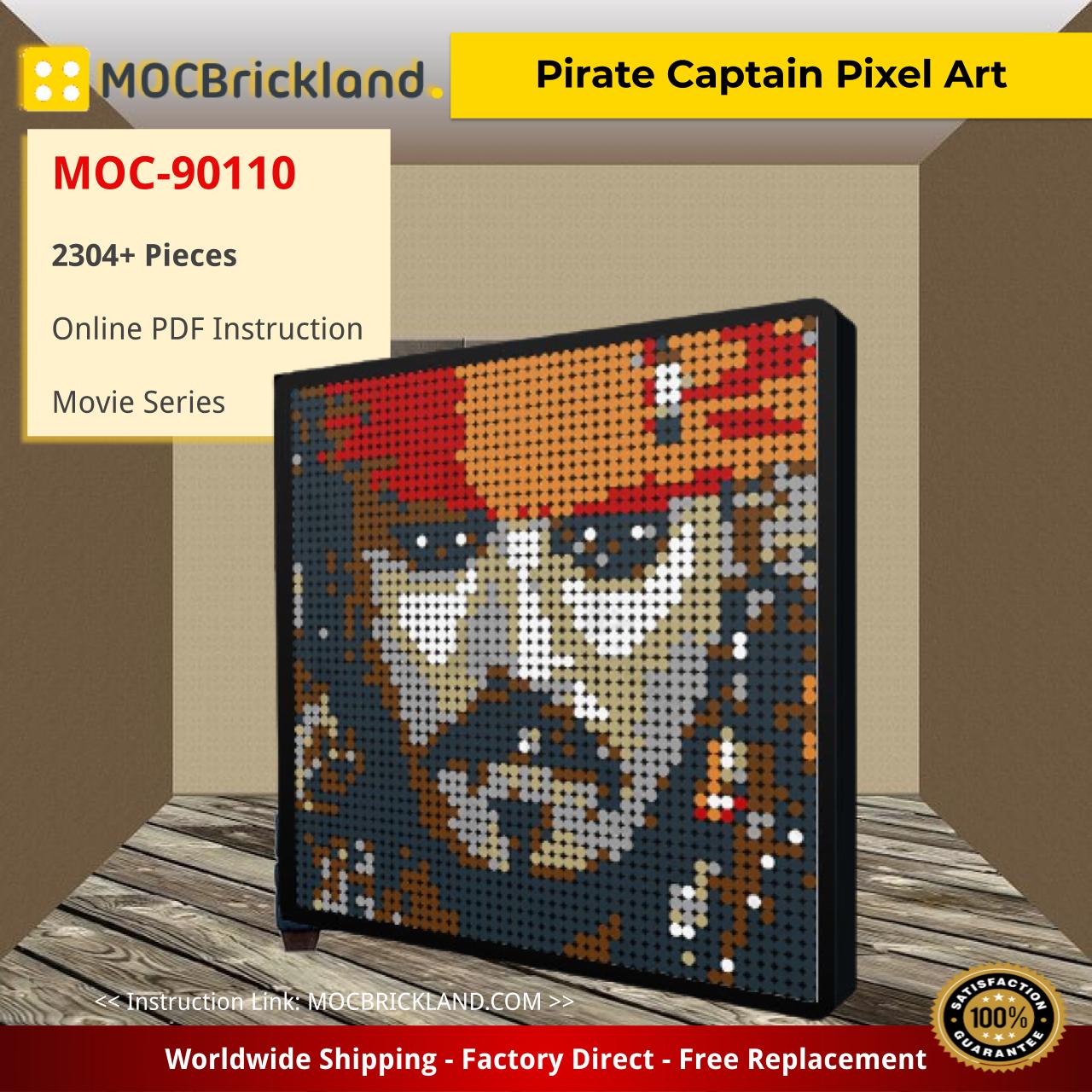 Movie MOC-90110 Pirate Captain Pixel Art MOCBRICKLAND
