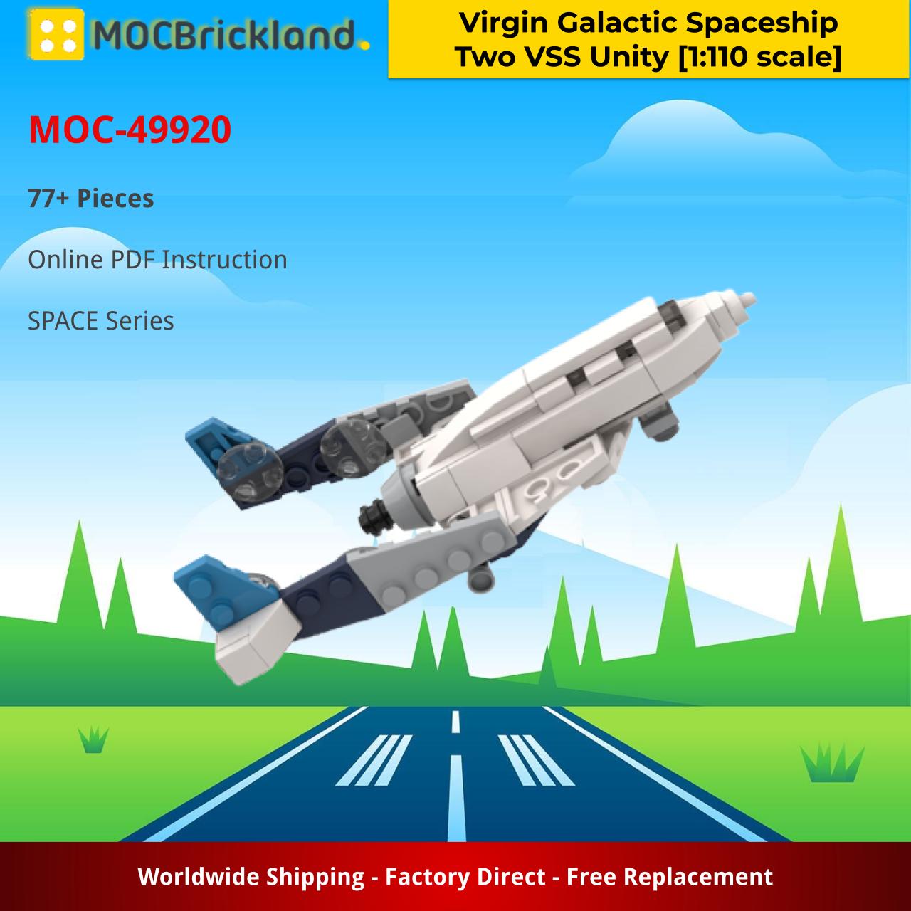 MOCBRICKLAND MOC-49920 Virgin Galactic Spaceship Two VSS Unity [1:110 scale]