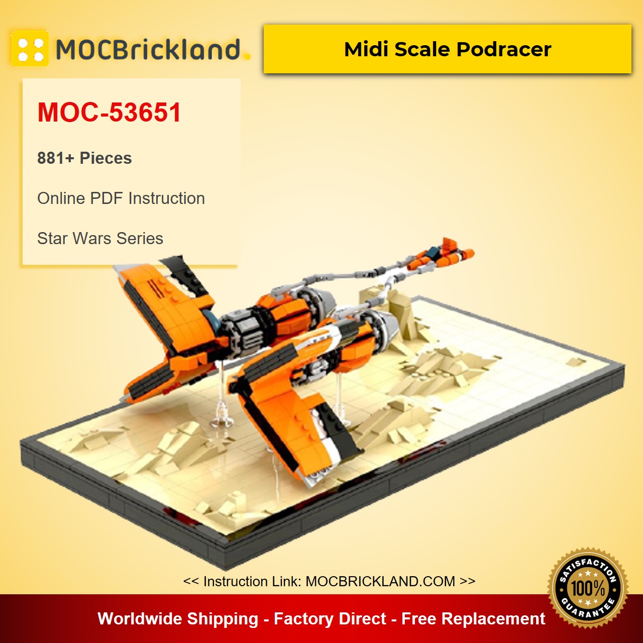 MOCBRICKLAND MOC-53651 Midi Scale Podracer