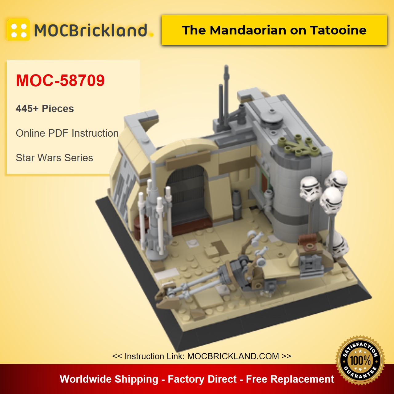 MOCBRICKLAND MOC-58709 The Mandaorian on Tatooine