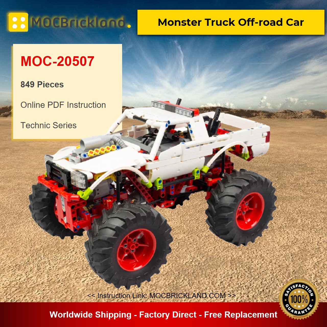 MOCBRICKLAND MOC-20507 Monster Truck Off-road Car