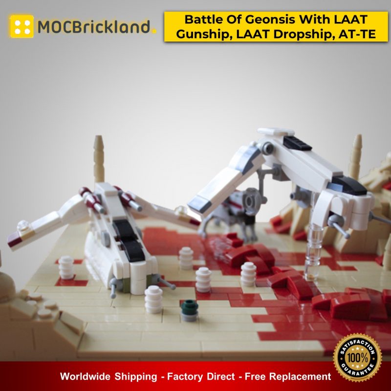 MOCBRICKLAND MOC-54880 Battle Of Geonsis With LAAT Gunship, LAAT Dropship And AT-TE