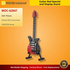 Mocbrickland Moc 62847 Guitar Red Special And Display Stand