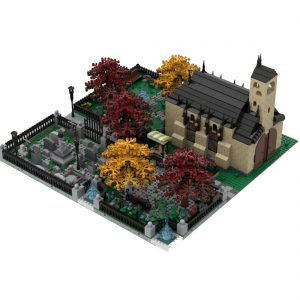 Modular Building Moc 36498 Church With Cemetery By Gabizon Mocbrickland (3)