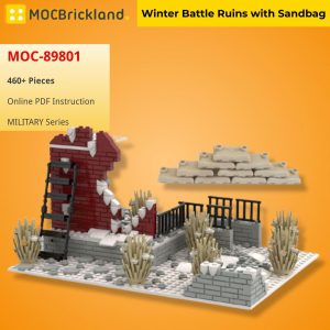 Military Moc 89801 Winter Battle Ruins With Sandbag Mocbrickland (4)