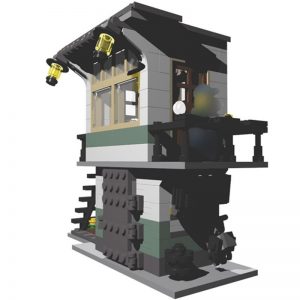 MOC-4307 31036 Railroad Tower City Architecture Set Model Building Blocks Toys 