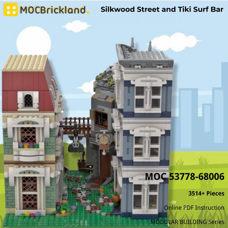 MOCBRICKLAND MOC 53778-68006 Silkwood Street and Tiki Surf Bar