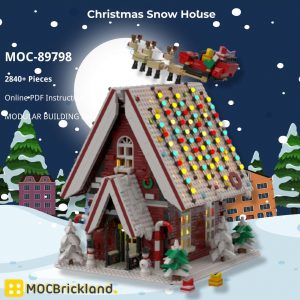 Modular Building Moc 89798 Christmas Snow House Mocbrickland (2)