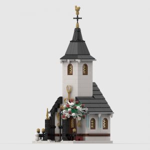 Modular Building Moc 91182 Winter Village Small Church By Cvanhulle Mocbrickland (1)