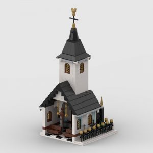 Modular Building Moc 91182 Winter Village Small Church By Cvanhulle Mocbrickland (4)