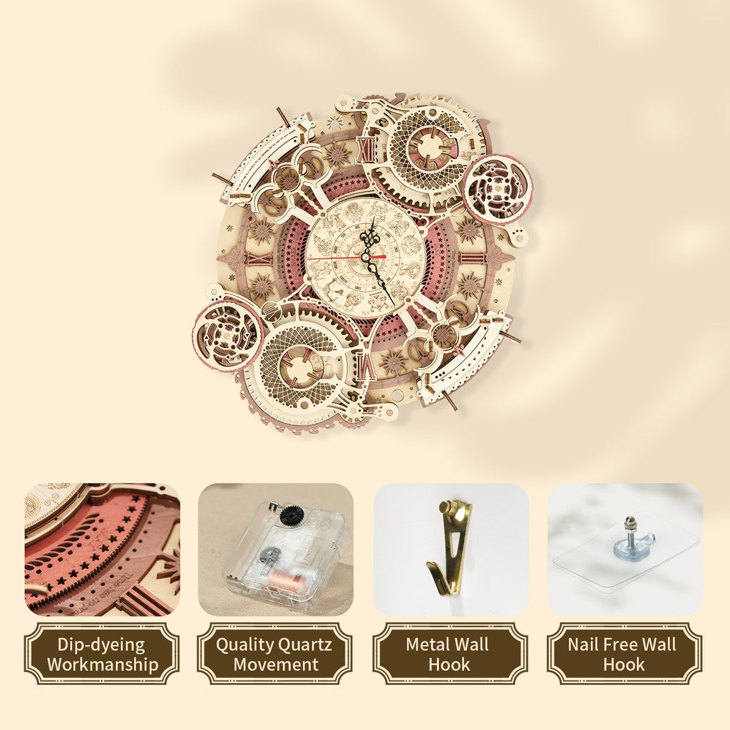Creator Robotime Lc601 Lc801 3d Wooden Zodiac Wall Clock (9) Creator Robotime Lc601 Lc801 3d Wooden Zodiac Wall Clock (9)