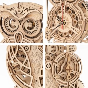 Creator Robotime Lk503 Owl Clock (9)