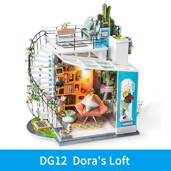 Modular Building Robotime Dg11 Dg13 Diy Wooden Miniature Dollhouse (5)