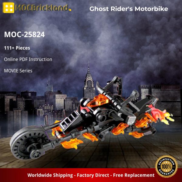 Movie Moc 25824 Ghost Rider's Motorbike By Bricksfeeder Mocbrickland