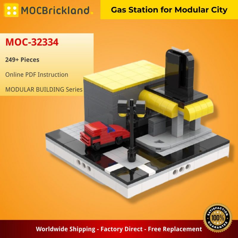 MOCBRICKLAND MOC-32334 Gas Station for Modular City