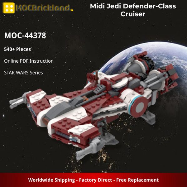 Mocbrickland Moc 44378 Midi Jedi Defender Class Cruiser