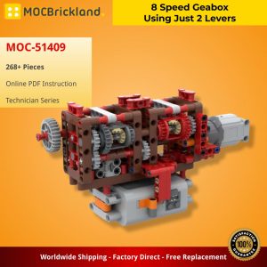 Mocbrickland Moc 51409 8 Speed Geabox Using Just 2 Levers (2)