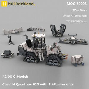 Mocbrickland Moc 69908 42100 C Model Case Ih Quadtrac 620 With 6 Attachments (2)