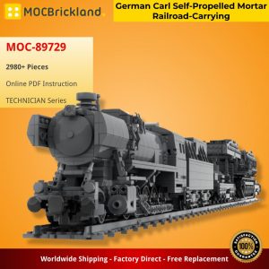 Mocbrickland Moc 89729 German Carl Self Propelled Mortar Railroad Carrying (2)