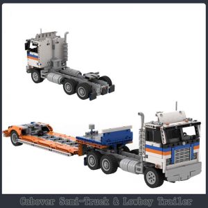 Mocbrickland Moc 96572 Cabover Semi Truck And Lowboy Trailer (42128 B Model) (6)