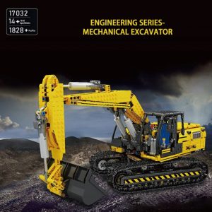 Mould King 17032 Yellow Link Belt 250 X 3 Mechanical Excavator (1)