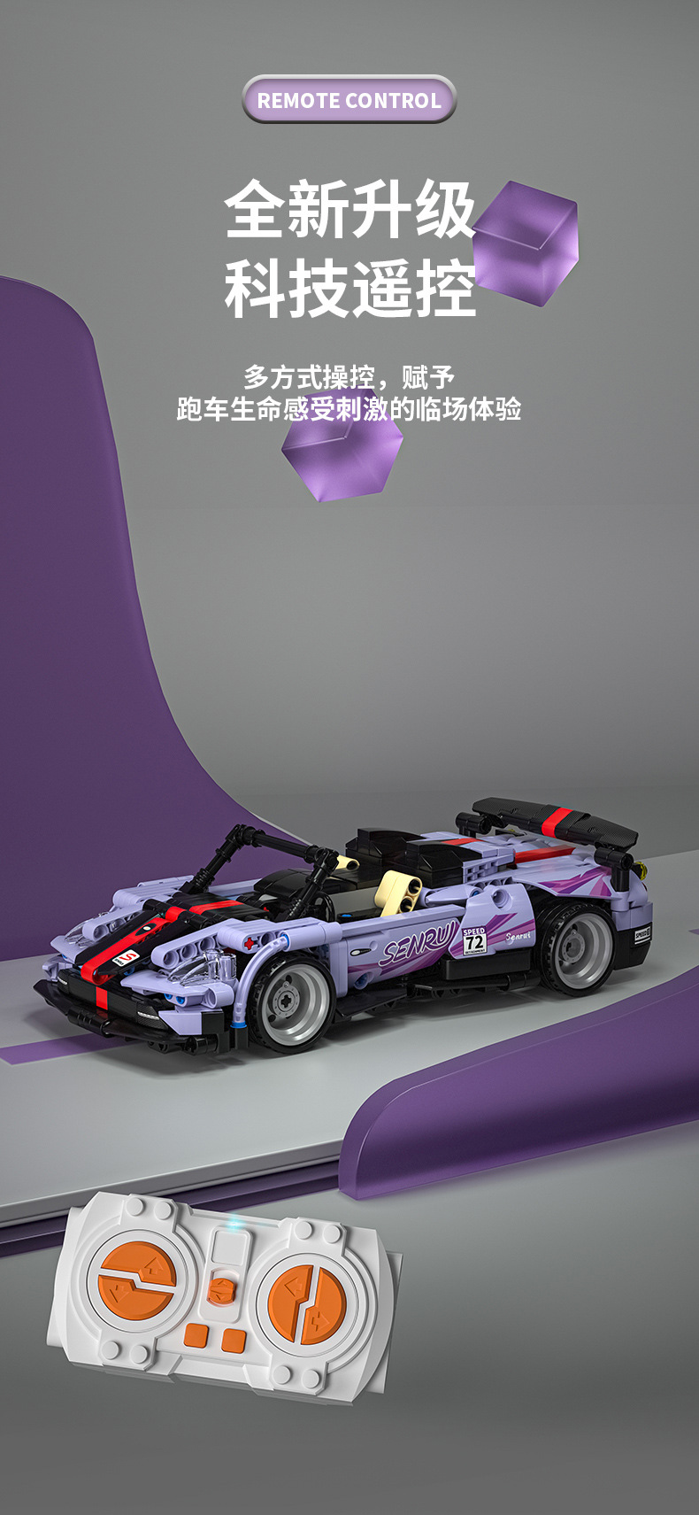 SEMBO 701908 Remote Control Purple Fengshen Sports Car