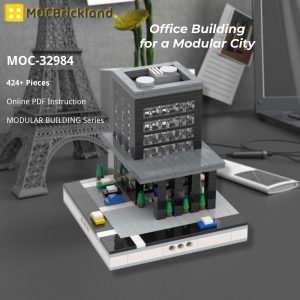 Mocbrickland Moc 32984 Office Building For A Modular City (2)