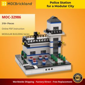 Mocbrickland Moc 32986 Police Station For A Modular City (2)