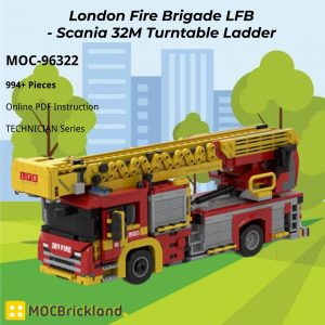 Mocbrickland Moc 86254 London Fire Brigade Lfb Scania 32m Turntable Ladder (3)