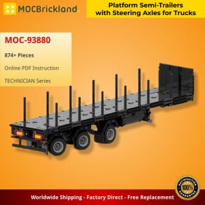 Mocbrickland Moc 93880 Platform Semi Trailers With Steering Axles For Trucks (5)
