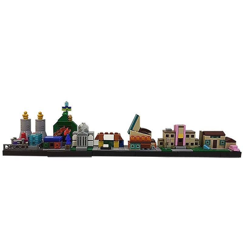 MOCBRICKLAND MOC-18013 The Simpsons Spingfield Skyline Architecture
