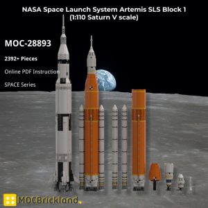 Mocbrickland Moc 28893 Nasa Space Launch System Artemis Sls Block 1 (1110 Saturn V Scale) (1)