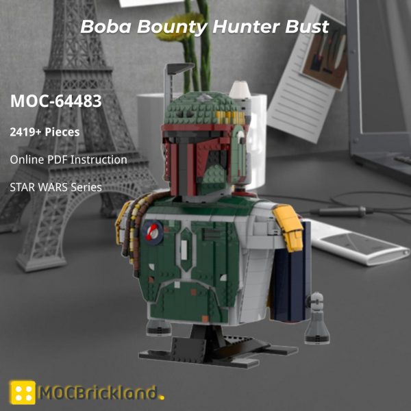 Mocbrickland Moc 64483 Boba Bounty Hunter Bust (7)